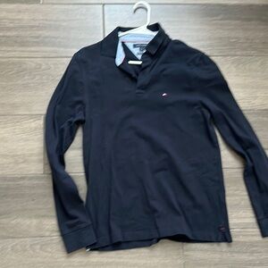 Tommy Hilfiger Black Long Sleeve Polo Shirt